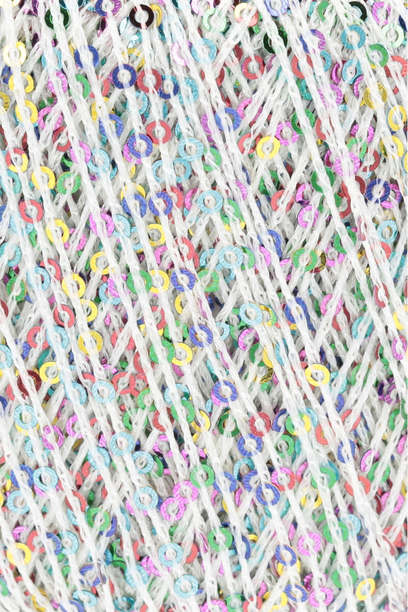 Lang Paillettes - wit/multicolour - kleurnummer 101