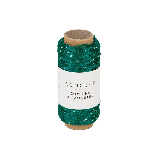 Katia Concept Combine & Paillettes - smaragd groen - kleurnummer 57