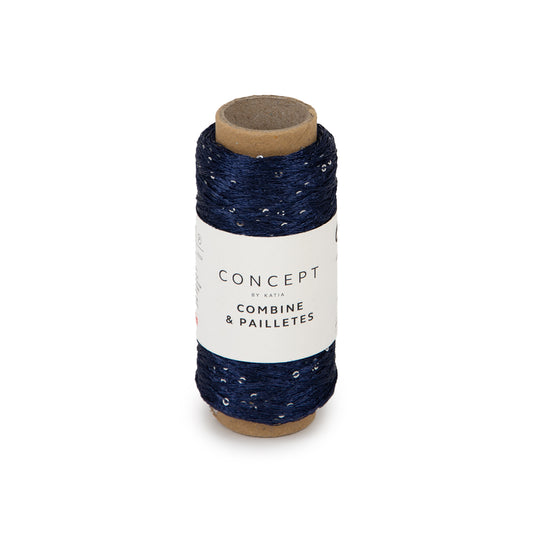 Katia Concept Combine & Paillettes - nacht blauw - kleurnummer 62