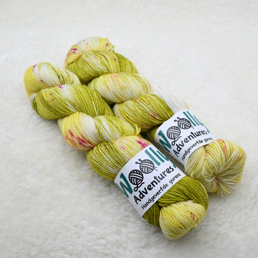 Woolly Adventures handgeverfd merino sock sparkle garen - lente