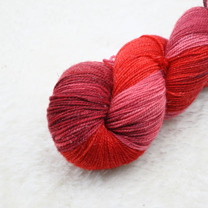 Merino Sock Sparkle 'RED RED WINE'