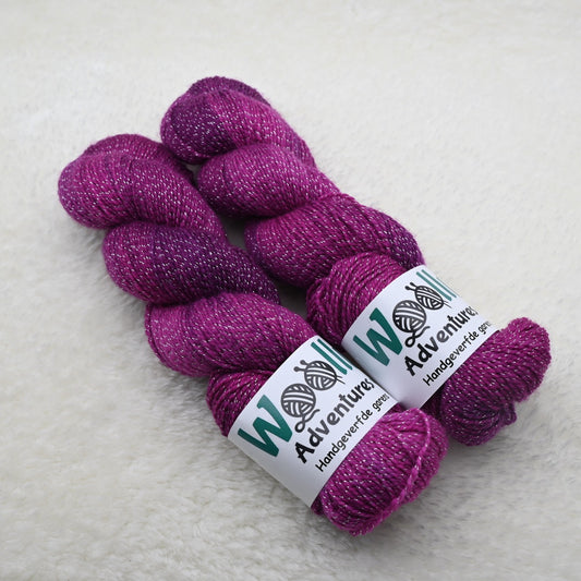Woolly Adventures handgeverfd sparkle garen - heidepaars